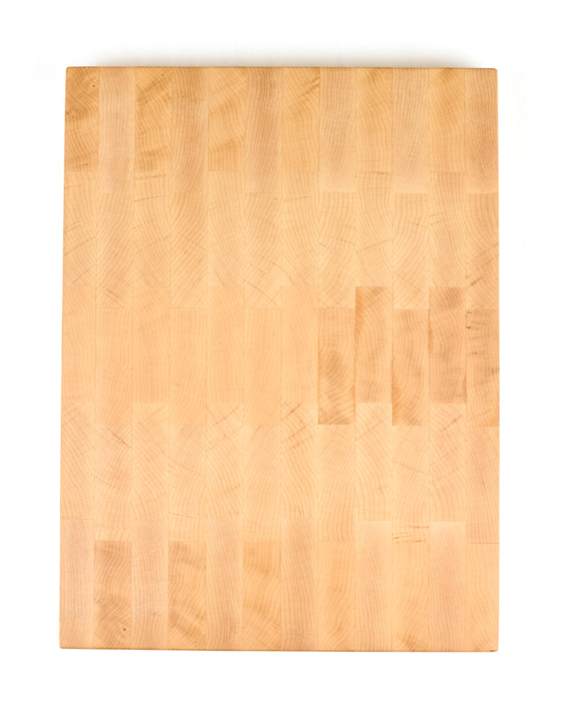 This gorgeous end grain cutting board features a rich and colorful maple that results in a unique natural pattern.